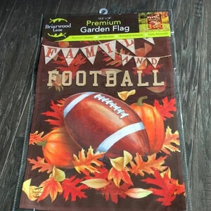 Garden Flag Family And Football,Fall Leaves,outdoor decor